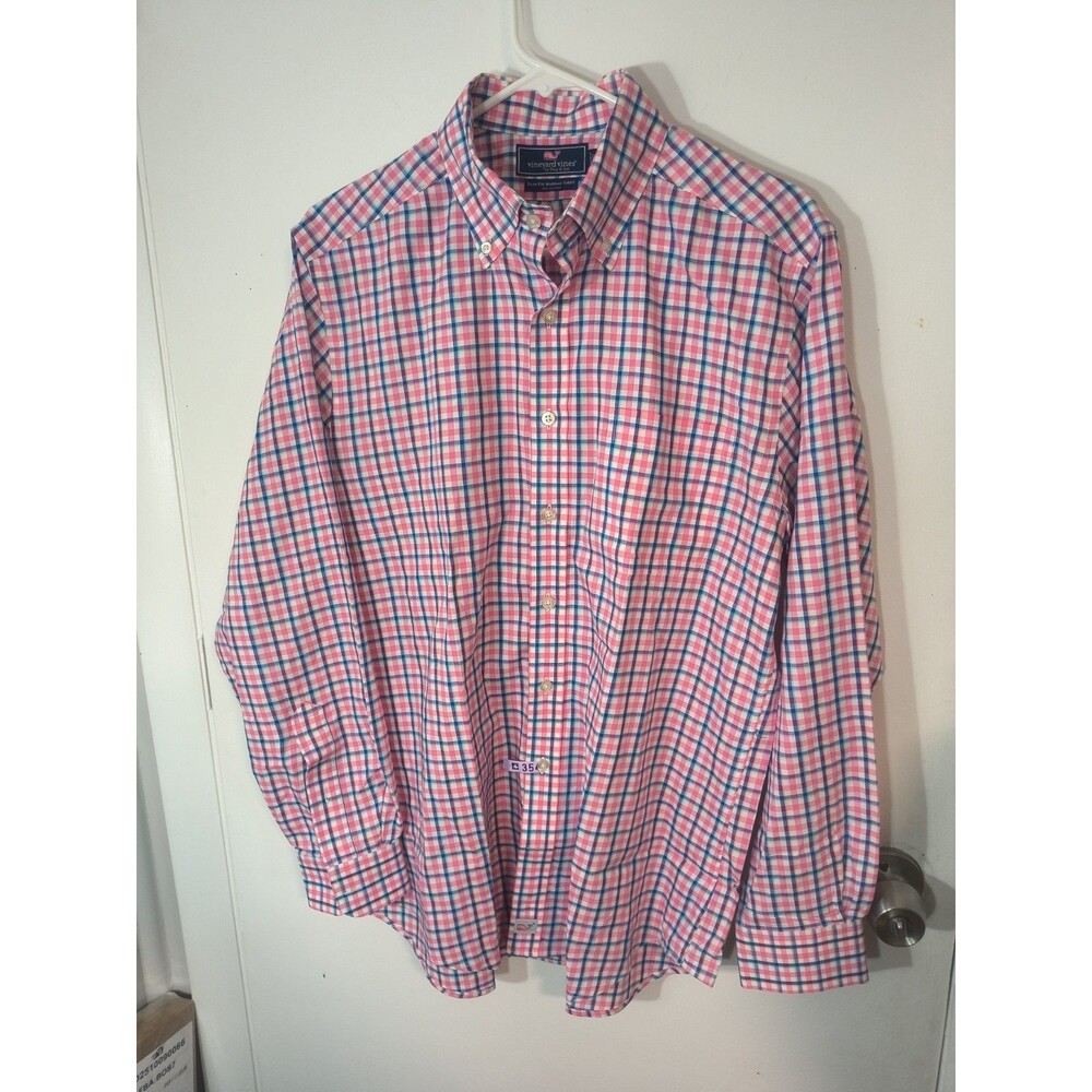 Vineyard Vines Button-Up Mens M Multicolor Plaid Slim Fit Murray Shirt Longaleev